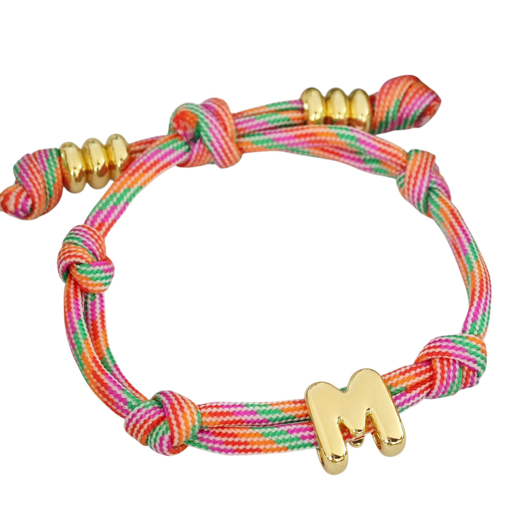 Rainbow Initial Paracord Bracelet