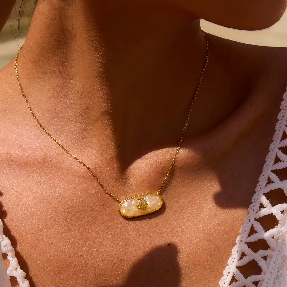 Shimmer Shell Necklace
