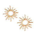 Gold Sunburst Stud Earrings