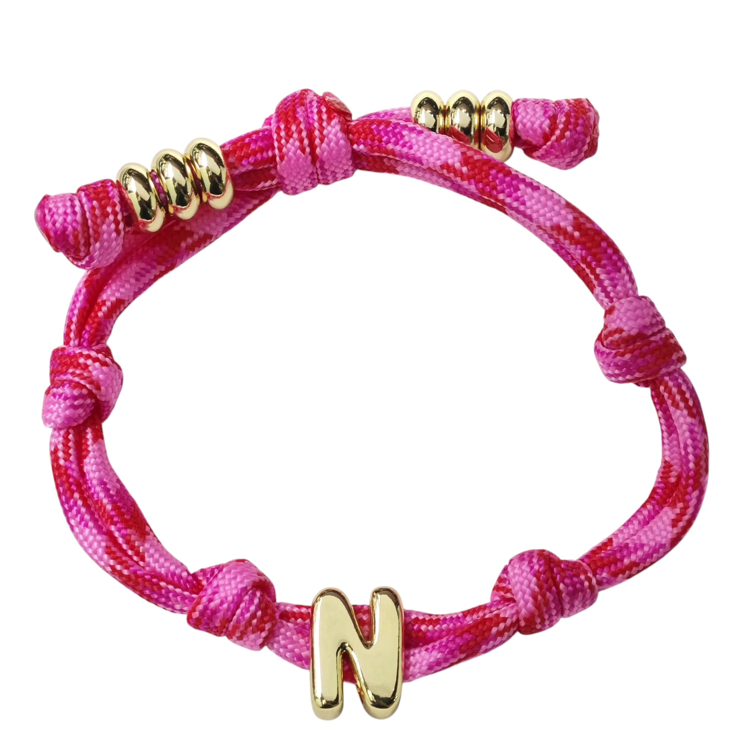 Pink Initial Paracord Bracelet