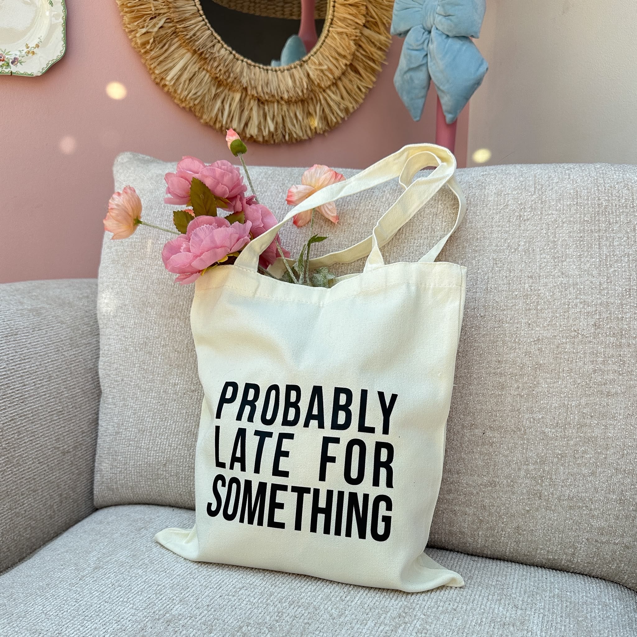 Probably Late for Something Canvas Tote Bag