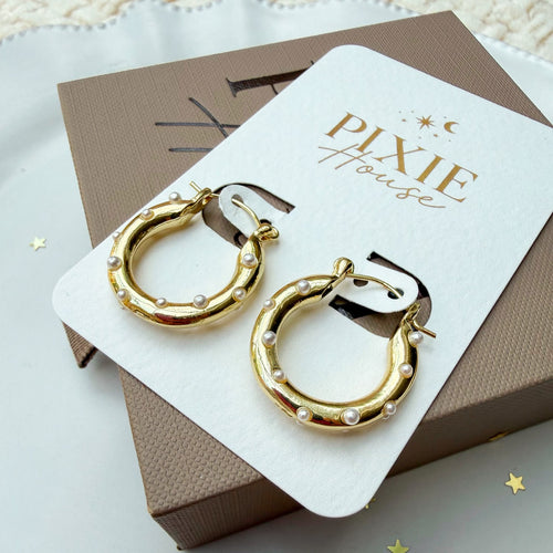 Chunky Pearl Hoops