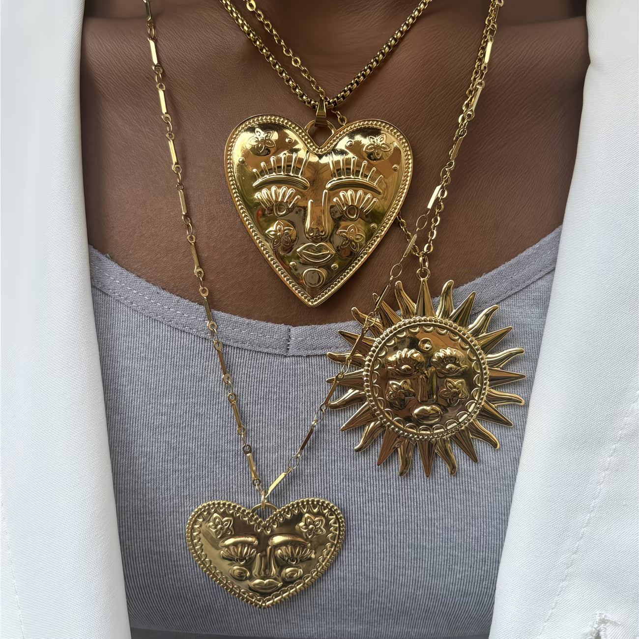 Large Bohemian Sun Necklace
