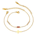 Crystal & Cross Bracelet Duo