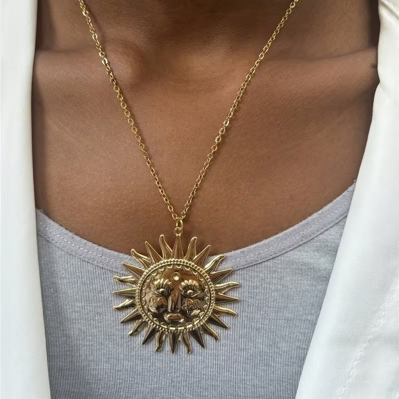 Large Bohemian Sun Necklace